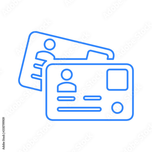 Photo id card line icon, personal identity