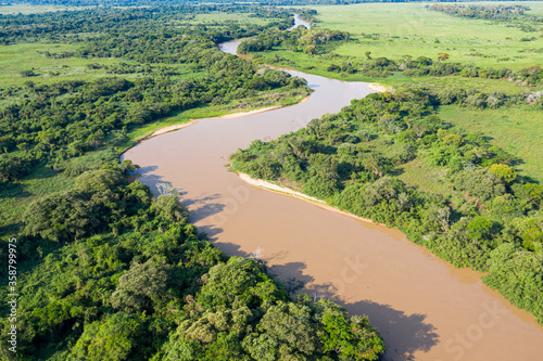 Aerial view of the Cuiaba river, Pantanal, Brazil 