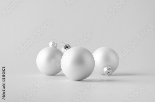 White Matte Christmas Ball Mock-Up - Three Balls