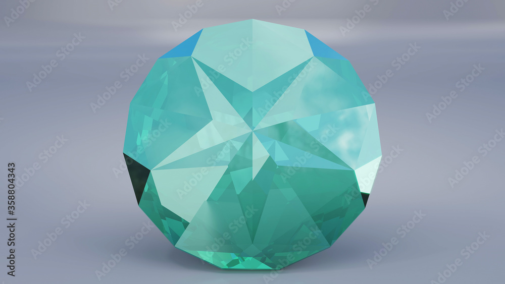 close up of lone star cut diamond on white background, 3D illustration close up of lone star cut diamond on white background, 3D illustration
