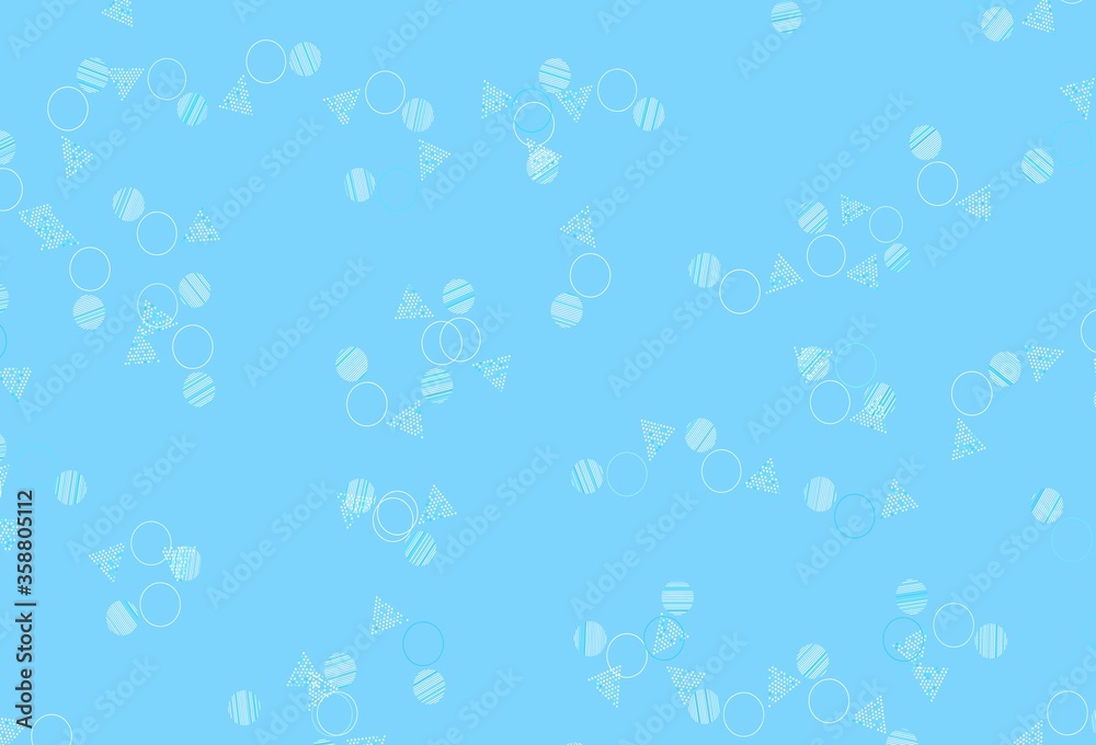 Light Blue, Green vector template with crystals, circles.