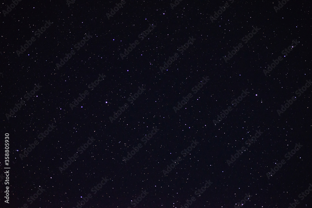 Many stars in the night sky in summer