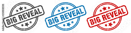big reveal stamp. big reveal round isolated sign. big reveal label set