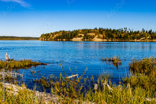 Along the shore line of the lake. Gleniffer Lake Provincial Recreation Area, Alberta, Canada