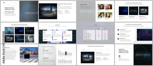 Vector templates for website design, presentations, portfolio. Templates for trendy technology design modern electro music presentation slides, flyer, leaflet, brochure cover, annual report.