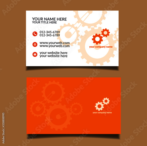 mechanical engineer gear business cards template design