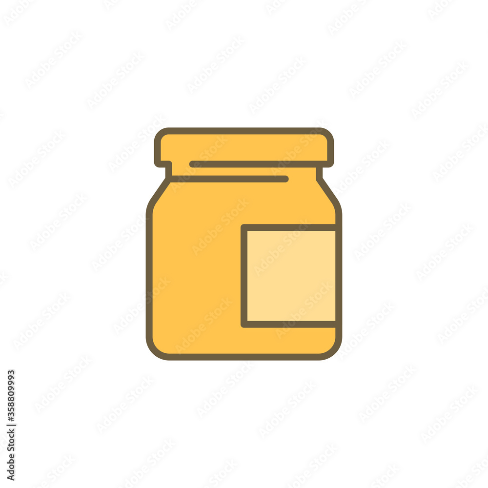 Mayonnaise jar vector icon symbol isolated on white background Mayonnaise jar vector icon symbol isolated on white background