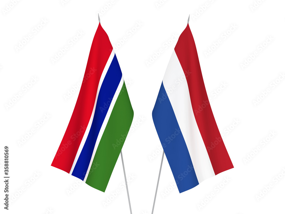 Netherlands and Republic of Gambia flags