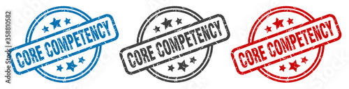 core competency stamp. core competency round isolated sign. core competency label set