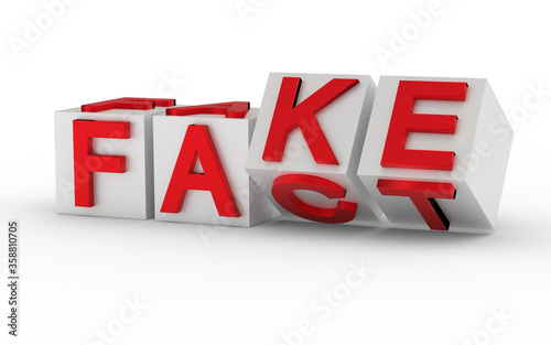 fact, fake, false, communication,cube, news,concept, information, media, word, business,  text, truth, propaganda, hoax, fiction, deception, true, disinformation, fraud, lie,  journalism, social, chea photo