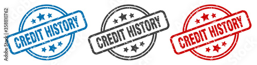 credit history stamp. credit history round isolated sign. credit history label set