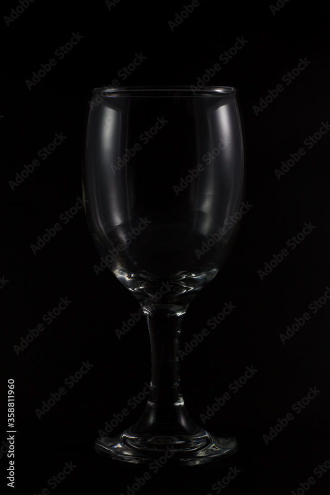 Champagne glass isolated on a black background