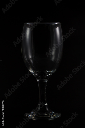 Champagne glass isolated on a black background