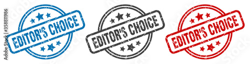 editor's choice stamp. editor's choice round isolated sign. editor's choice label set