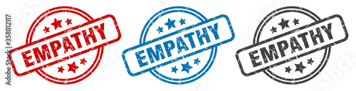 empathy stamp. empathy round isolated sign. empathy label set