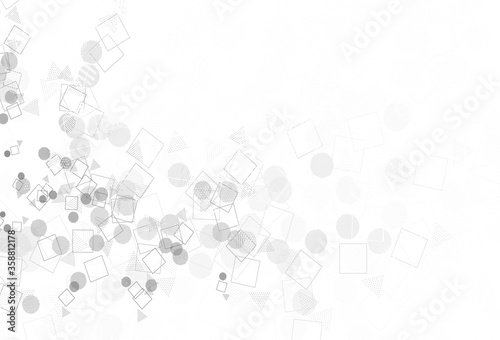Light Gray vector layout with circles  lines  rectangles.