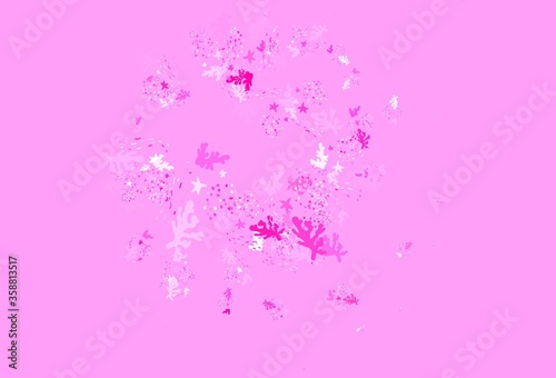 Light Pink  Yellow vector pattern with random forms.