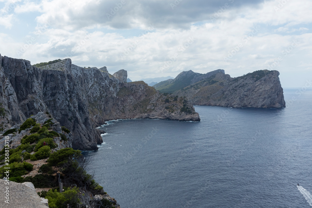 Spectacular view from El Faro de Formentor, located on the Formentor Peninsula. Mallorca, Spain