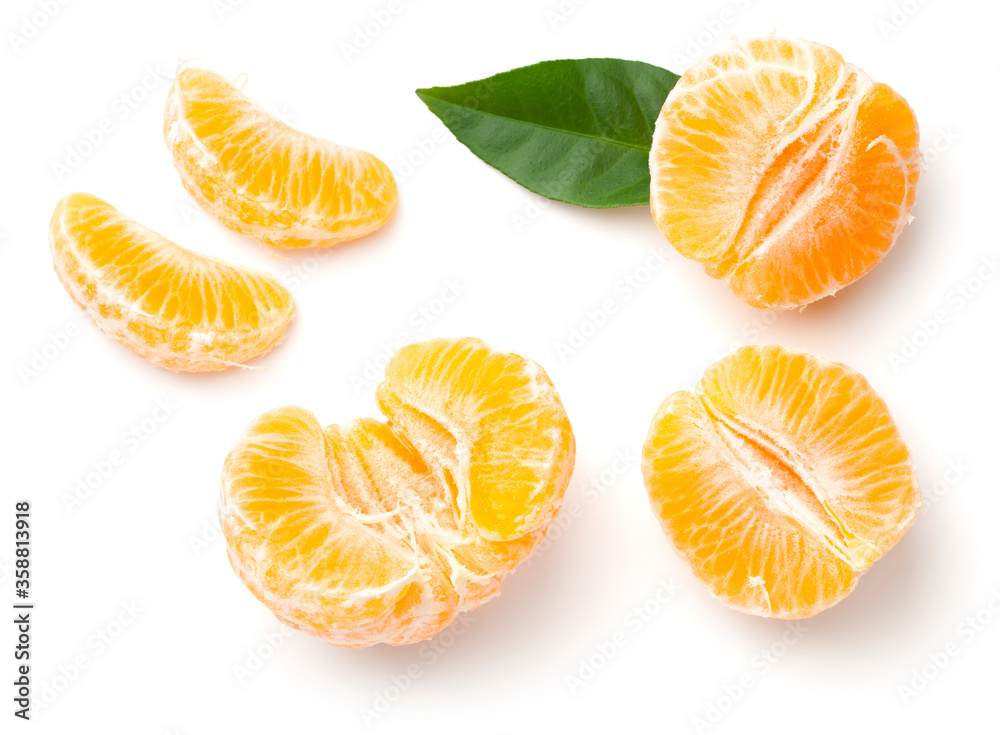 Peeled Mandarin Oranges Isolated On White Background Peeled Mandarin Oranges Isolated On White Background