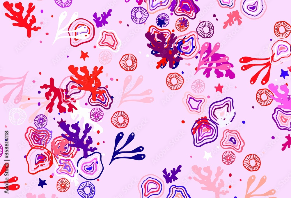 Light Blue, Red vector texture with abstract forms. Light Blue, Red vector texture with abstract forms.