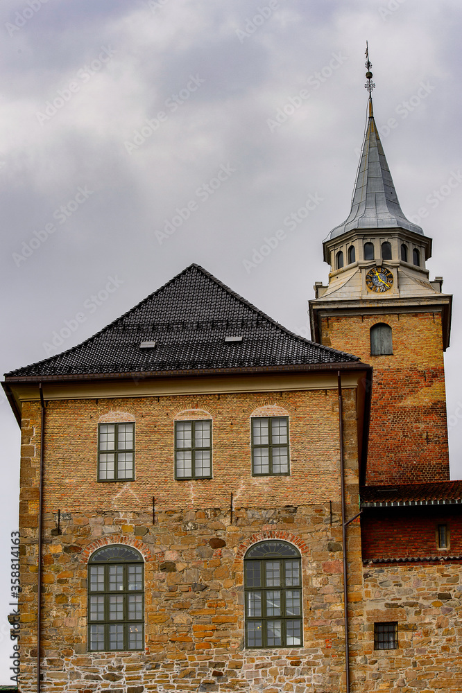 Obraz premium Akershus Fortress, a medieval castle that was used as a prison, Oslo, Norway.