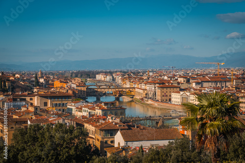 FLORENCE, TUSCANY / ITALY - DECEMBER 27 2019: View from the top on Florence city in Italy © Vadim