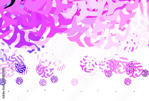 Light Purple  Pink vector template with chaotic shapes.