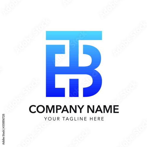 logo initial letter tb or bt
