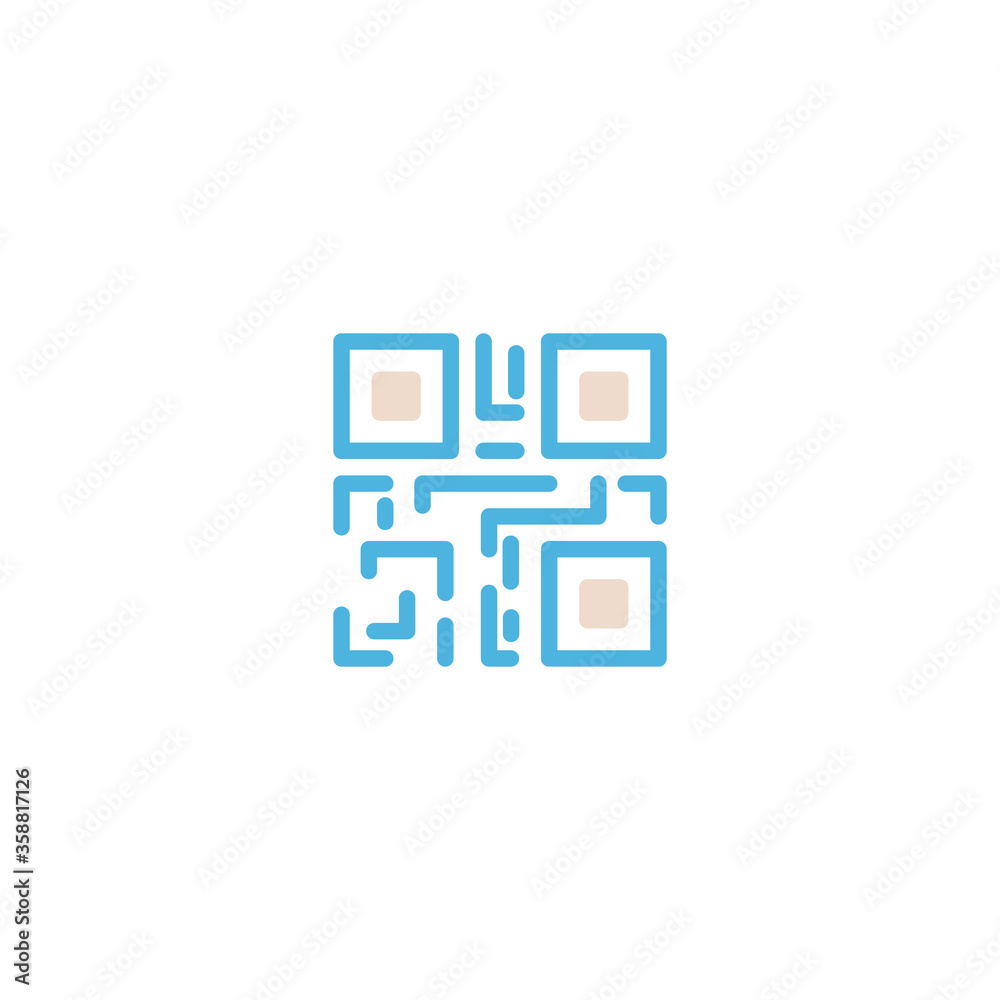 QR code icon flat vector logo design trendy QR code icon flat vector logo design trendy