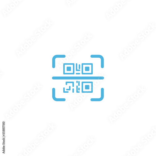 QR code icon flat vector logo design trendy