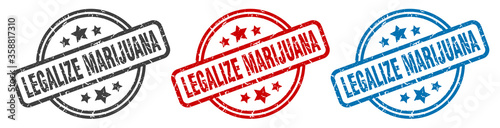 legalize marijuana stamp. legalize marijuana round isolated sign. legalize marijuana label set