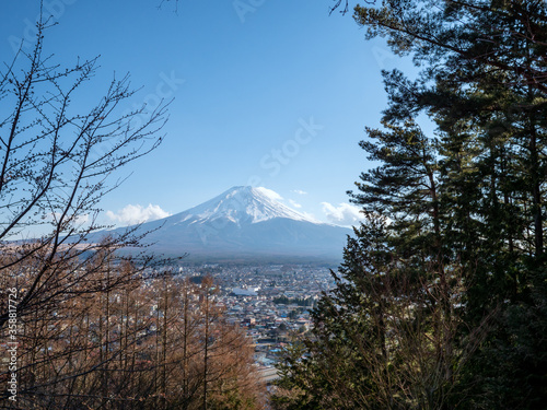 Beautilful Fuji mountain landscape at spring day  Japan