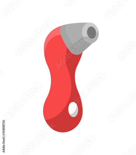 Vector illustration of sex toy on a white background. Symbol of the red item for relaxes, sex, and wellness. Template for a sex shop or erotic site.