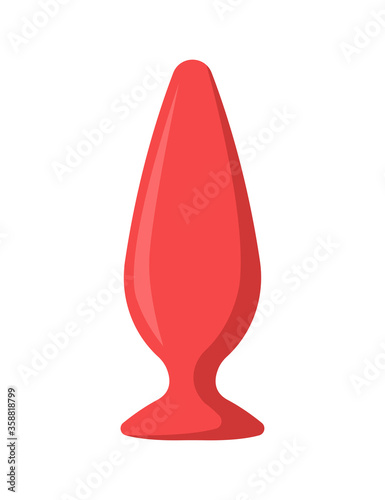 Vector illustration of sex toy on a white background. Symbol of the red item for relaxes, sex, and wellness. Template for a sex shop or erotic site.