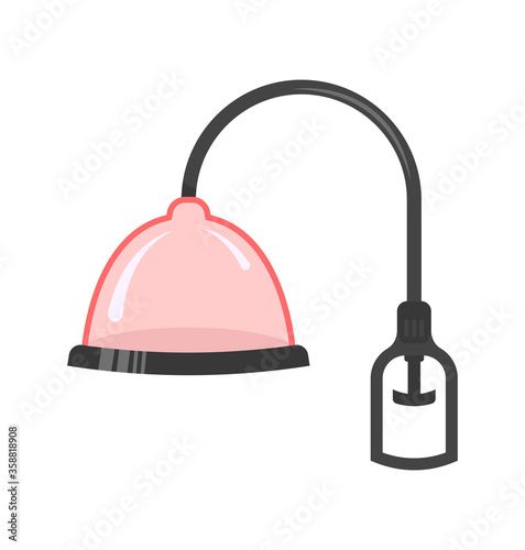 Vector illustration of sex toy on a white background. Symbol of the red item for relaxes, sex, and wellness. Template for a sex shop or erotic site.