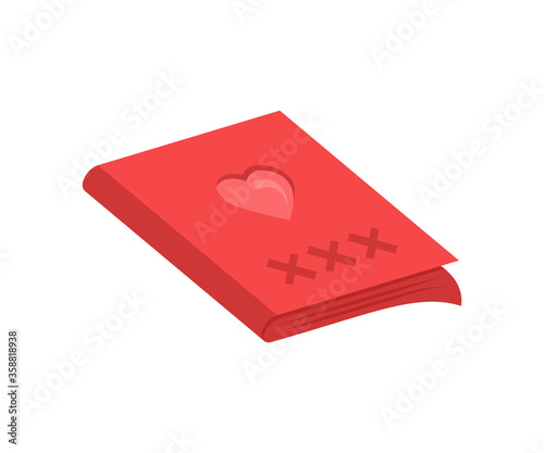 Vector illustration of sex toy on a white background. Symbol of the red item for relaxes, sex, and wellness. Template for a sex shop or erotic site.