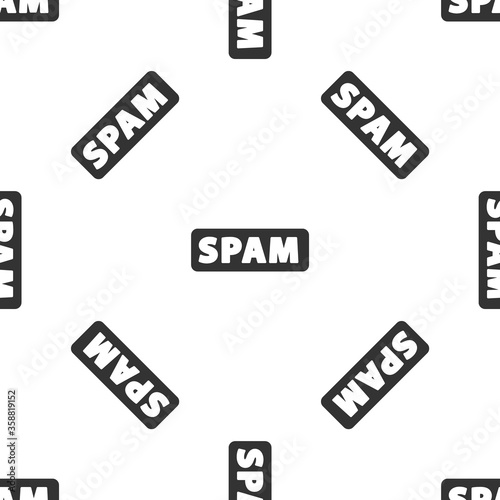 Grey Spam icon isolated seamless pattern on white background.  Vector