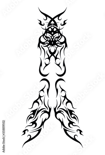 main indian leader elder scroll tolk with spirit in trance abstract tattoo sticker symbol