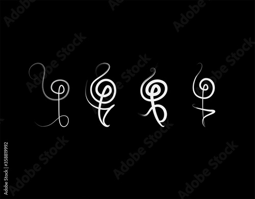 Hakuna matata icon on black background in vector illustration