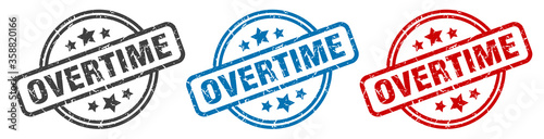 overtime stamp. overtime round isolated sign. overtime label set