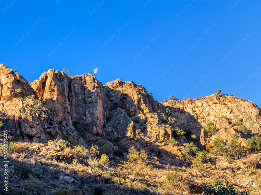 Lucainena river crossing the canyon

