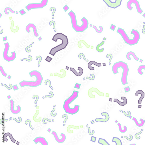 Quiz seamless pattern. Question marks, doubt, faq