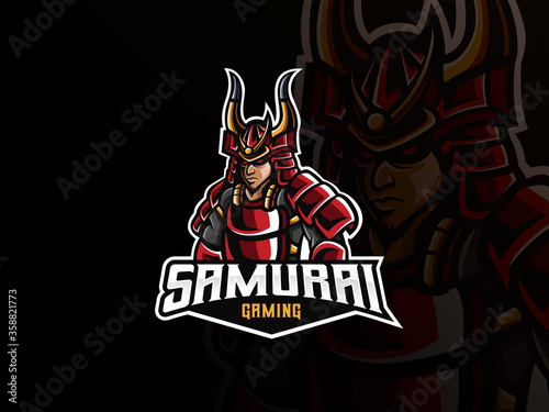 Samurai mascot sport logo design