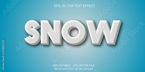 snow text, winter style editable text effect