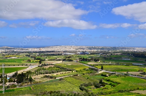View of the island of Malta from the ancient Mdina citadel