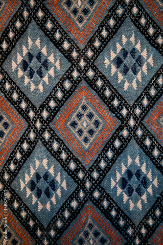 Texture of the Tunisian traditional carpet, Tunisian margoum, Tunisian old rug