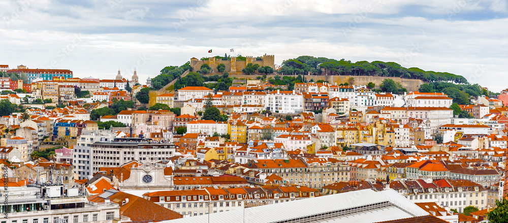 It's Beautiful panoramic view of Lisbon, Portugal. Lisbon is the westernmost large city Europe and the seventh-most-visited city in Southern Europe