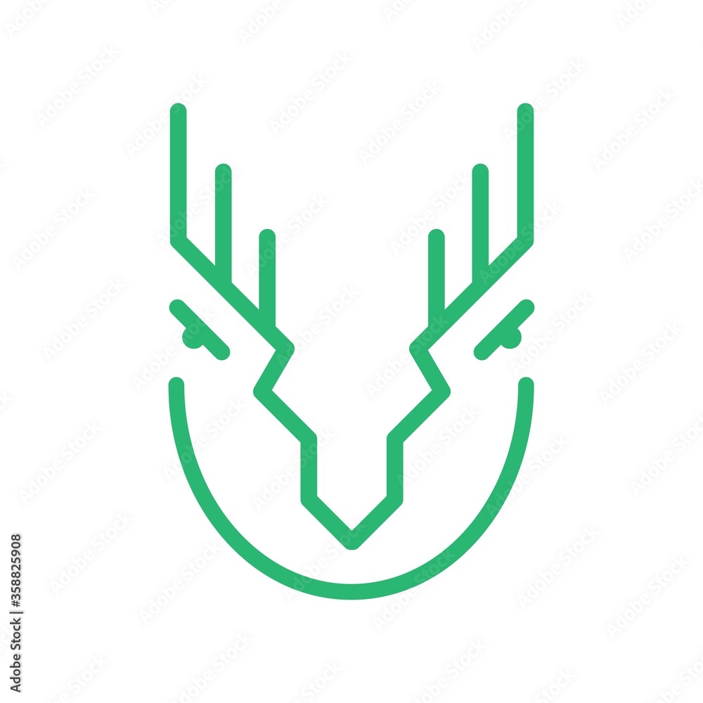 Logo deer line eco Logo deer line eco