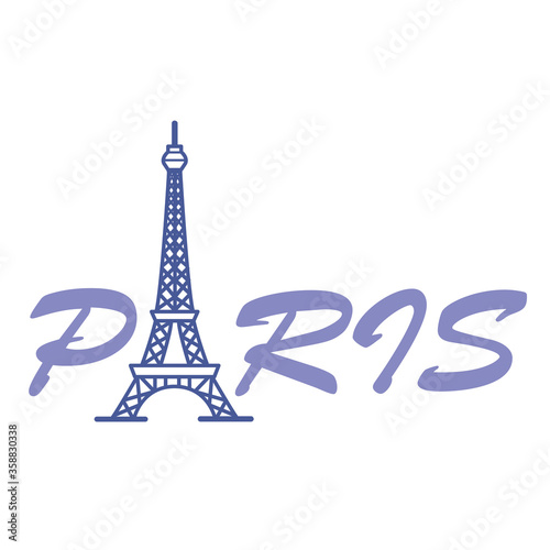 Fototapeta Naklejka Na Ścianę i Meble -  Eiffel tower landmark of France, a wrought iron lattice tower tourist attraction in Paris