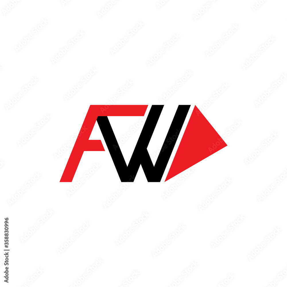 FWD letter with Arrow Forward logo design vector
